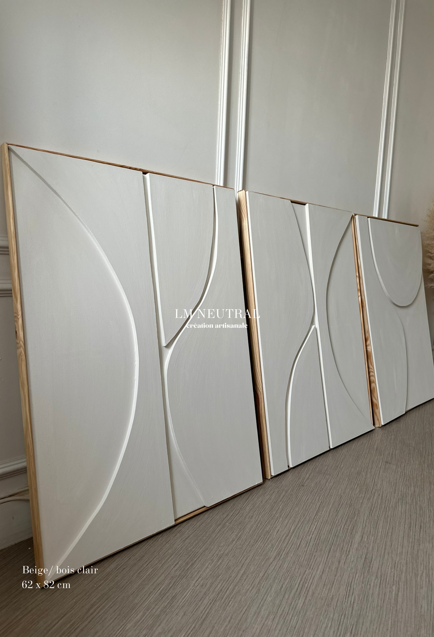 Trio modèles Oslo - Tableaux en relief 3D - Lot de 3