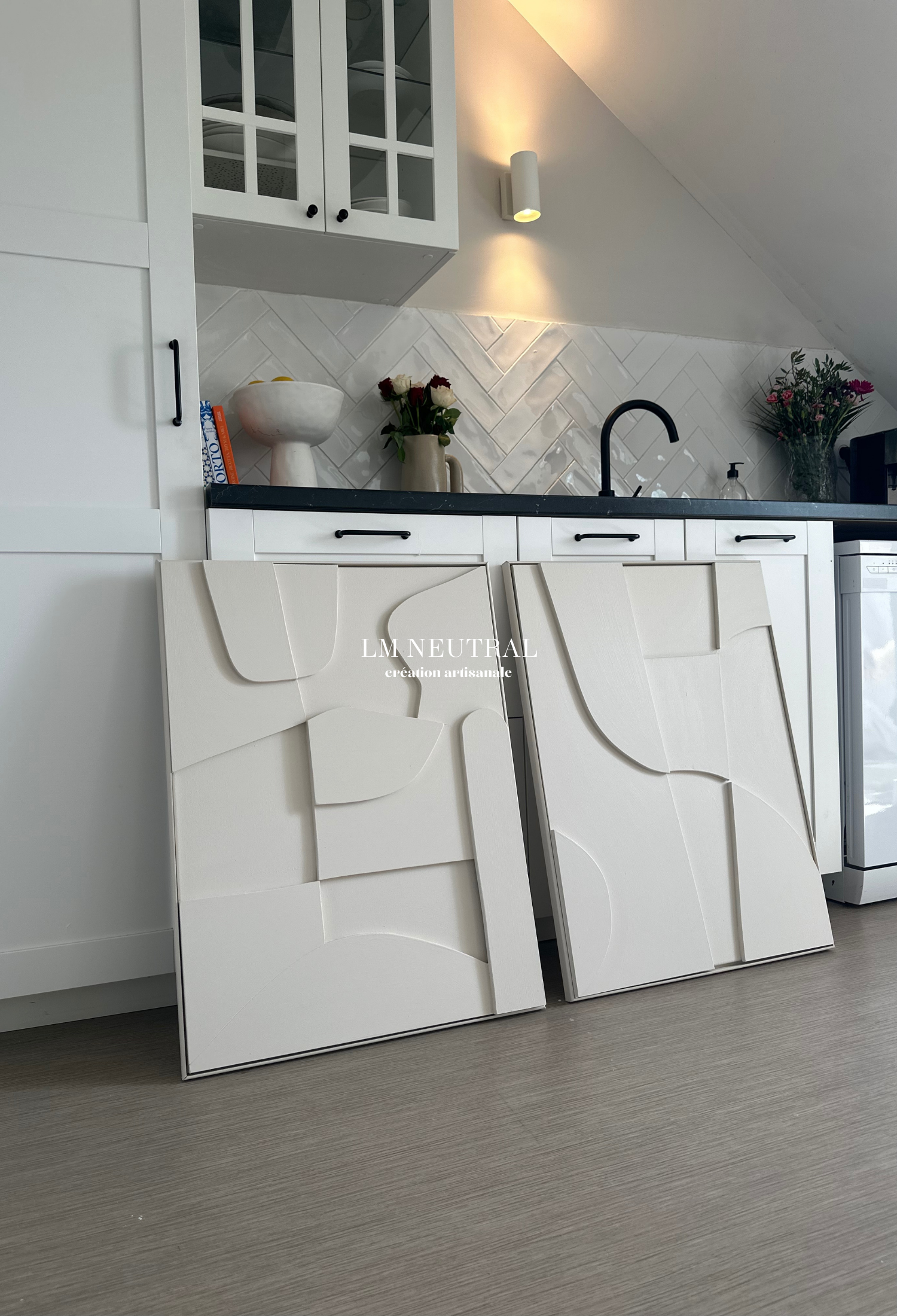 DUO Sienne & Samara - Tableaux en relief 3D - Lot de 2