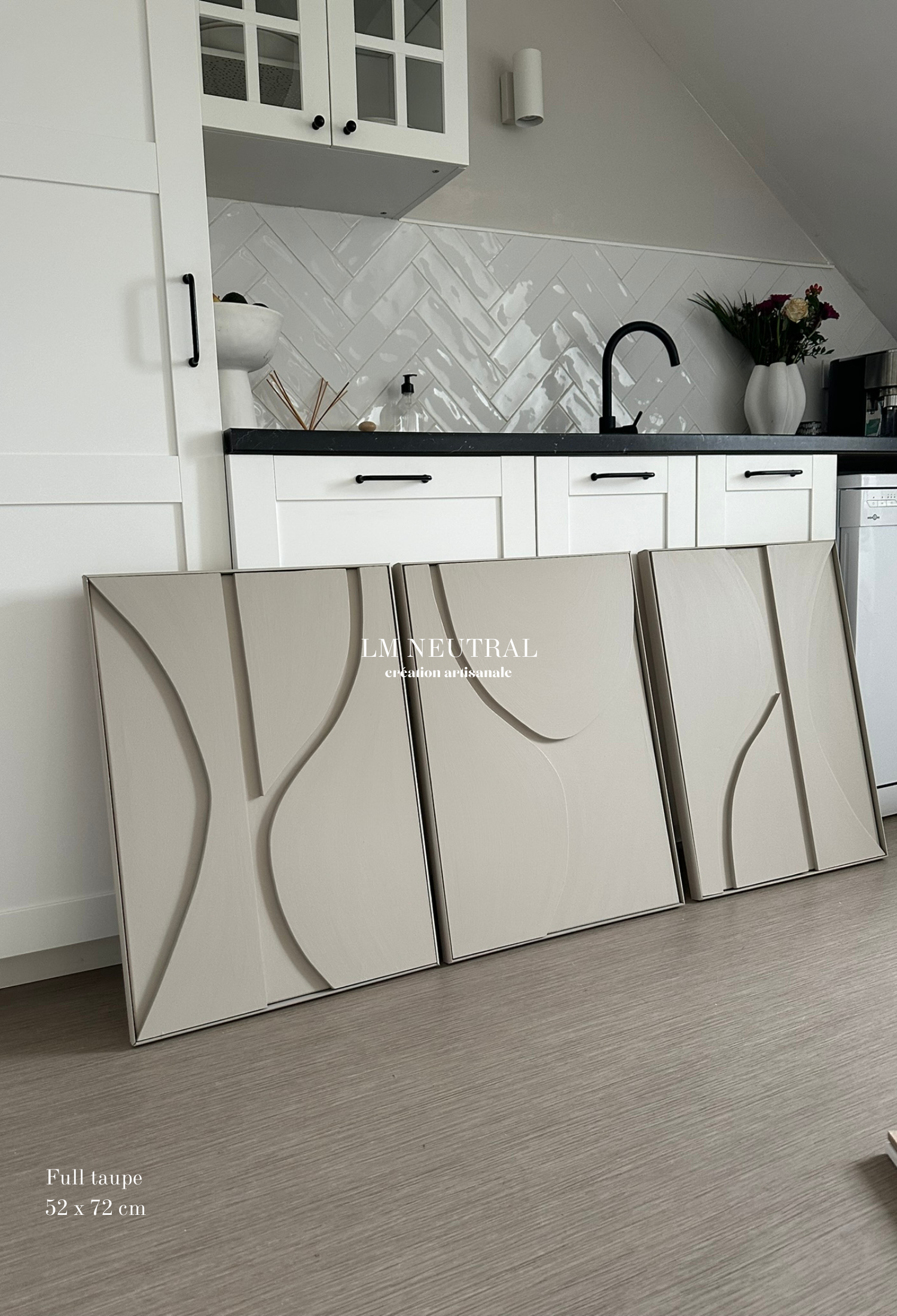 Trio modèles Oslo - Tableaux en relief 3D - Lot de 3