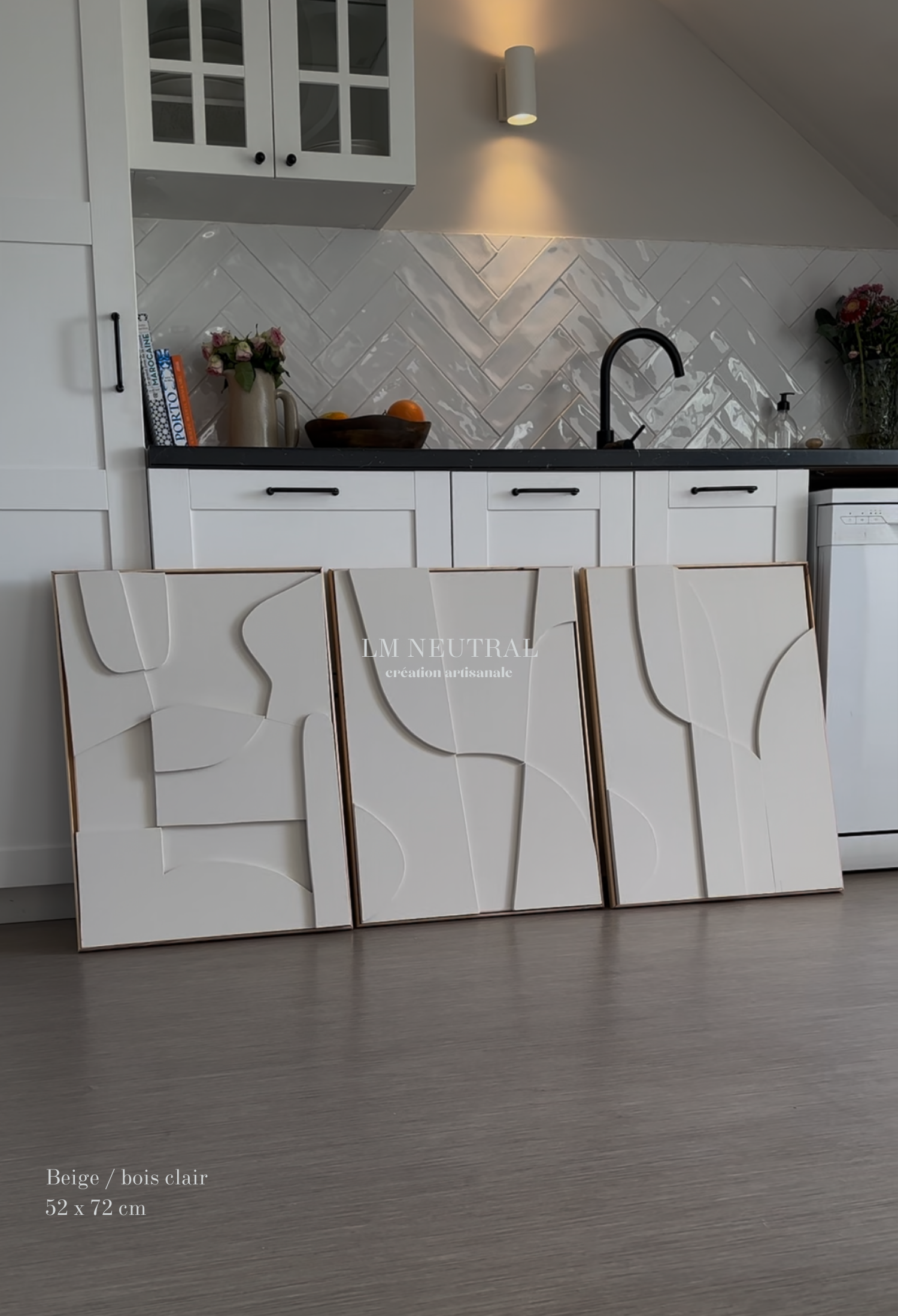 Trio Sofia, Sienne & Samara - Tableaux en relief 3D - Lot de 3