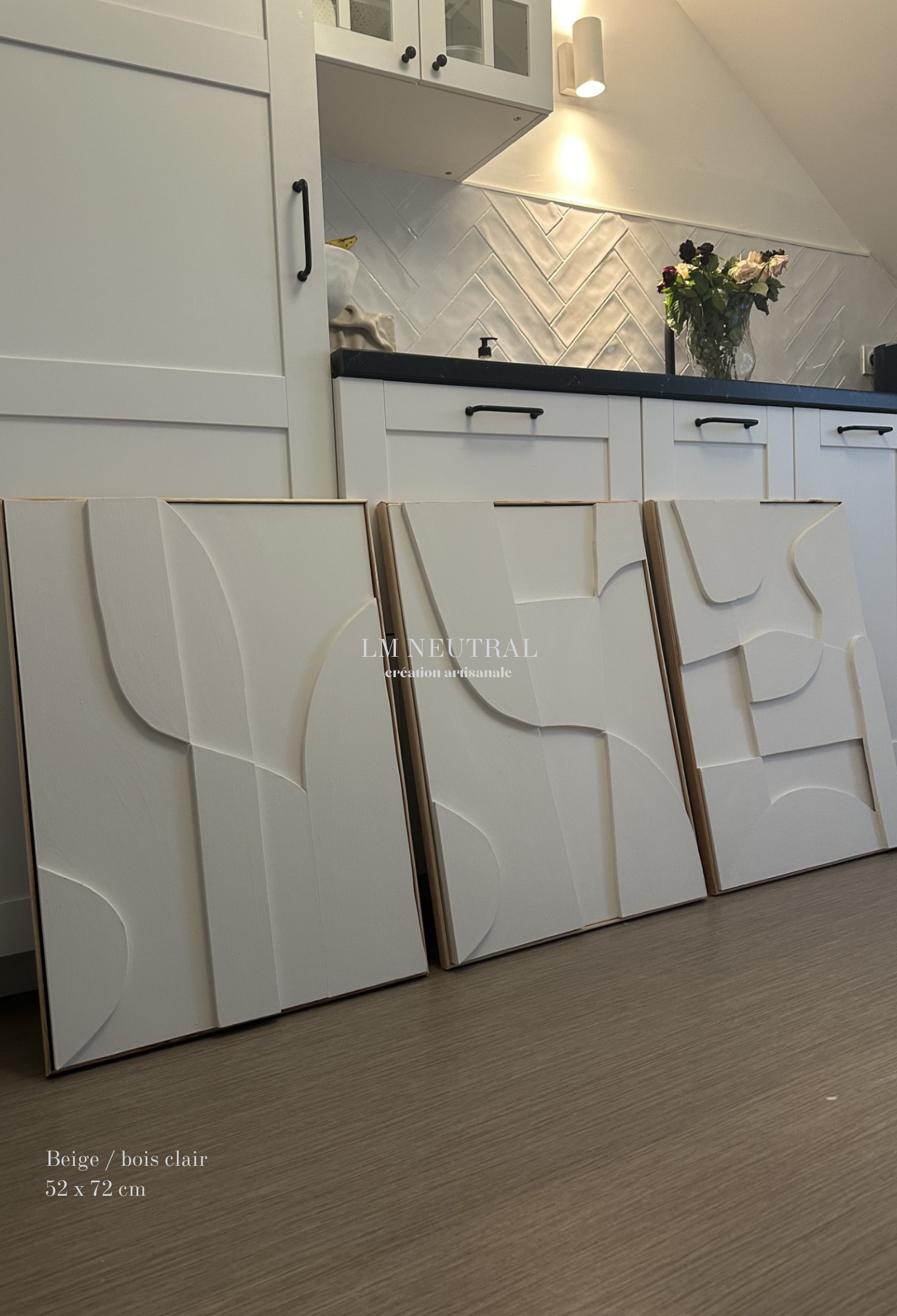 Trio Sofia, Sienne & Samara - Tableaux en relief 3D - Lot de 3